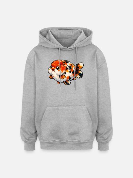 High Quality Calico Ranchu Goldfish - Oversized Unisex Hoodie - heather grey