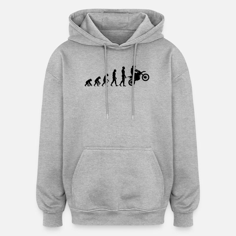 EVOLUTION ZUM MOTOCROSS HELDEN! JUMP-ACTION - Oversized Unisex Hoodie - Grau meliert