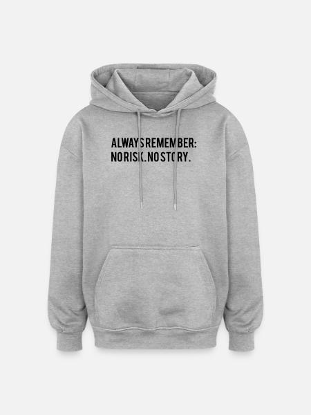 Dicton motivant - Sweat à capuche oversize unisexe - gris chiné