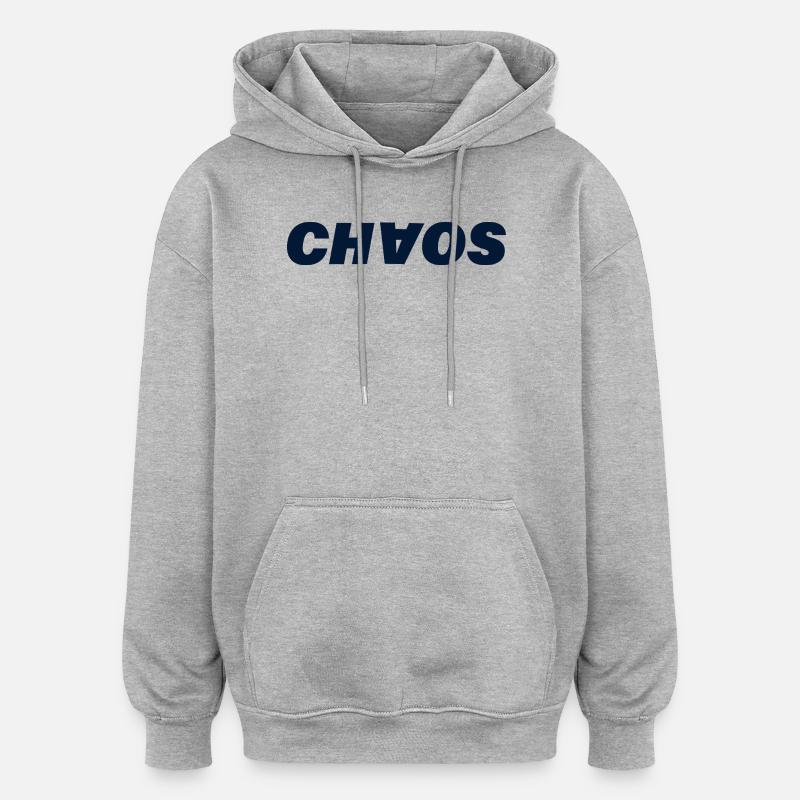 Chaos - Sweat à capuche oversize unisexe - gris chiné