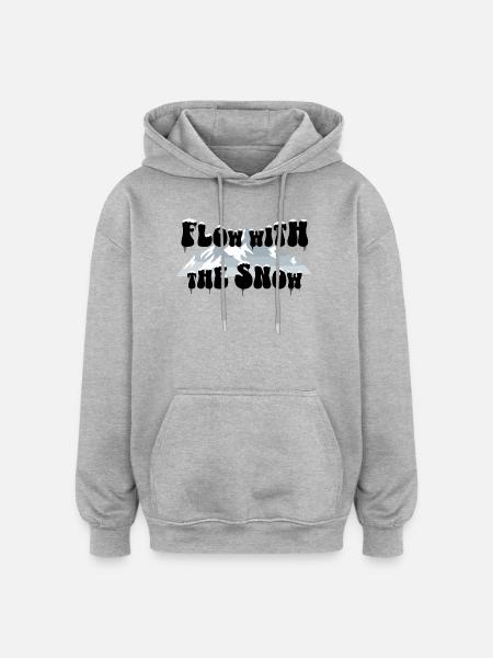 Flow with the Snow - Ski & Mountains - Oversized Unisex Hoodie - heather grey