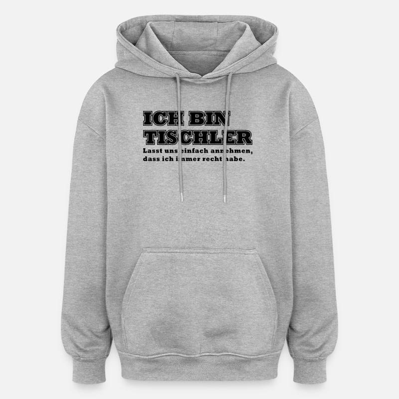 Charpentier Artisan Charpentier - Sweat à capuche oversize unisexe - gris chiné