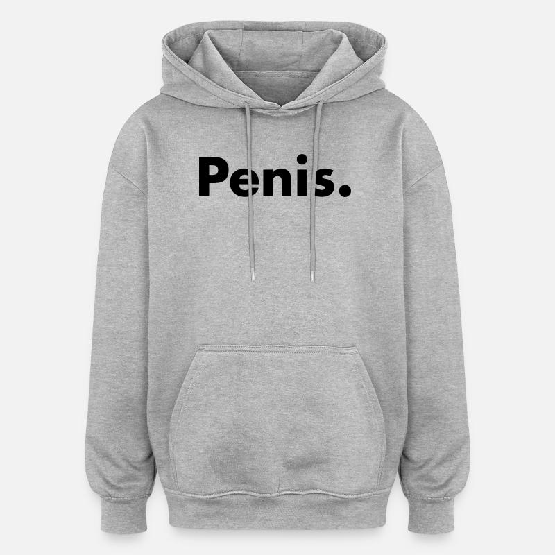 Pénis - Sweat à capuche oversize unisexe - gris chiné