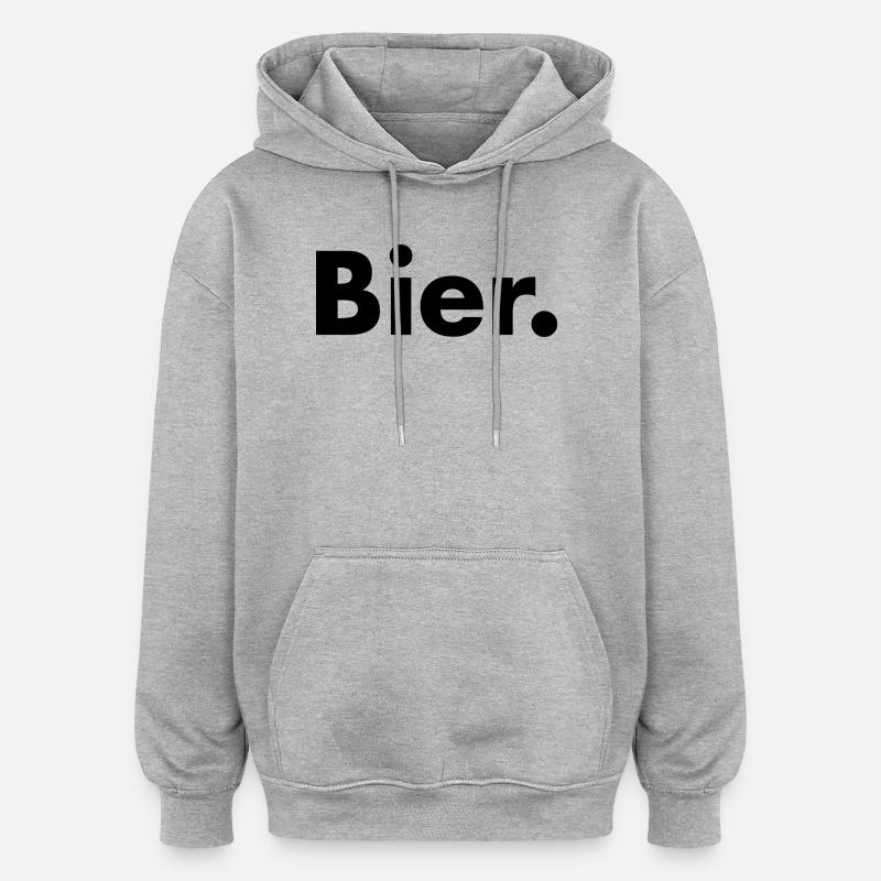 Bière. - Sweat à capuche oversize unisexe - gris chiné
