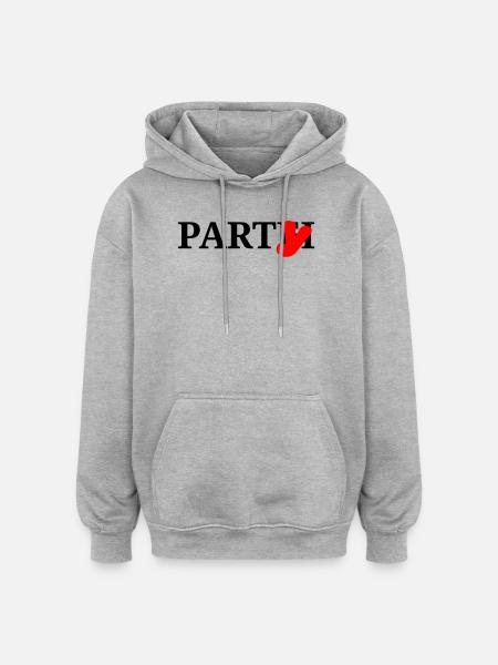 Party Partei - Oversized Unisex Hoodie - Grau meliert