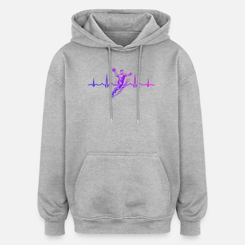 Clear handball message for men - Oversized Unisex Hoodie - heather grey