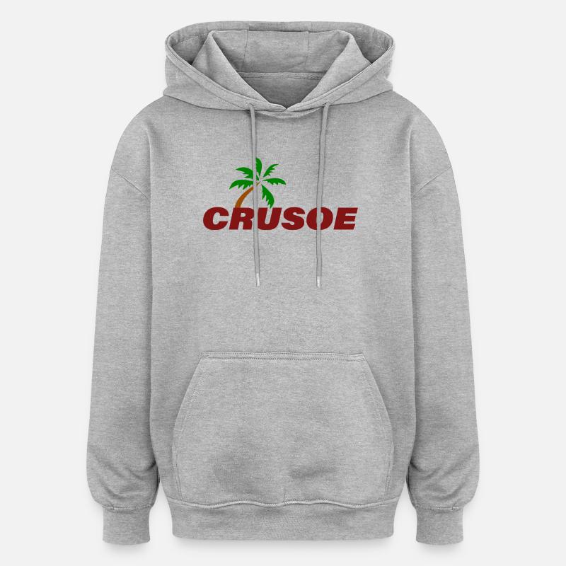 CRUSOE - Sweat à capuche oversize unisexe - gris chiné