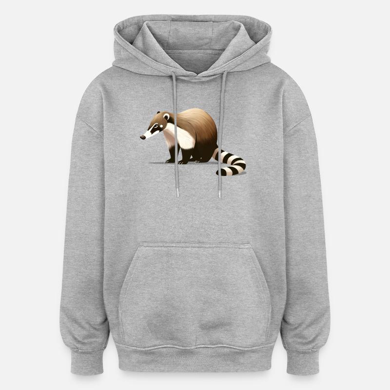 Coati - Sweat à capuche oversize unisexe - gris chiné