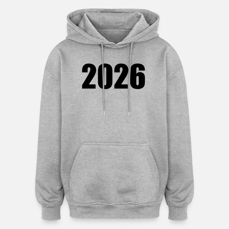 2026 - Sweat à capuche oversize unisexe - gris chiné