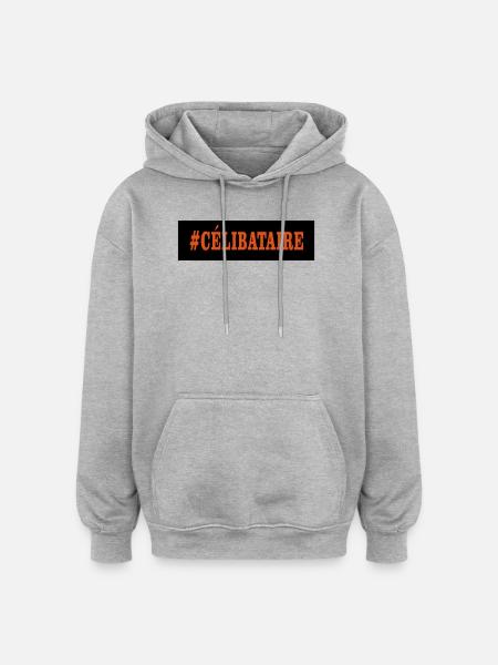 celibataire - Sweat à capuche oversize unisexe - gris chiné