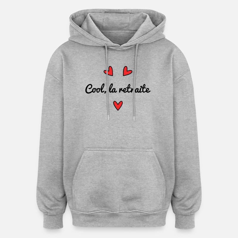 COOL LA RETRAITE - Sweat à capuche oversize unisexe - gris chiné