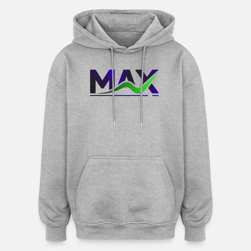 MAX Wave Gradient Logo Tee - Oversized Unisex Hoodie - heather grey