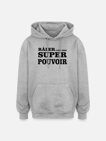 Complaining is my SUPERPOWER - Oversized Unisex Hoodie - heather grey