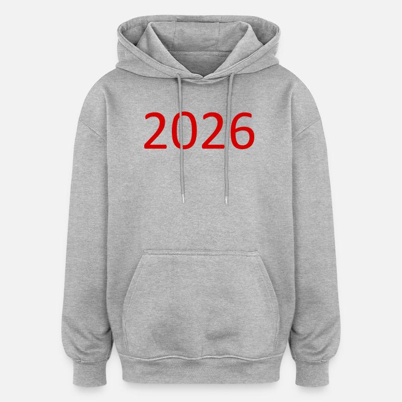 Numéro Rouge 2026 - Sweat à capuche oversize unisexe - gris chiné