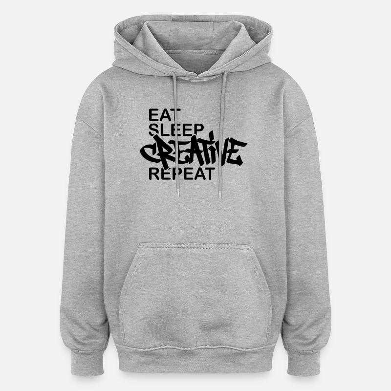 Journée du Graffiti Devise Créative - Sweat à capuche oversize unisexe - gris chiné