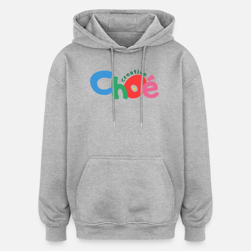 Choe Creative Text - Oversized Unisex Hoodie - heather grey