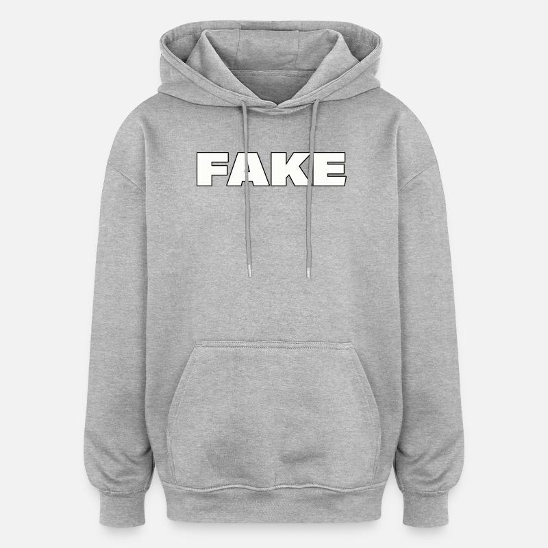 Faux - Sweat à capuche oversize unisexe - gris chiné