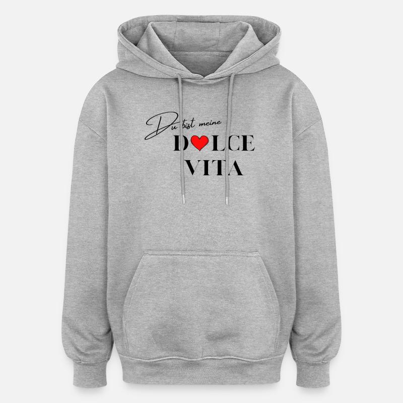 Dire l’amour - Sweat à capuche oversize unisexe - gris chiné