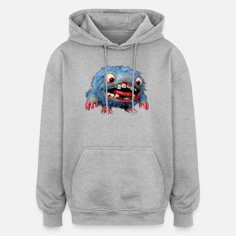 Mucklow - Sweat à capuche oversize unisexe - gris chiné