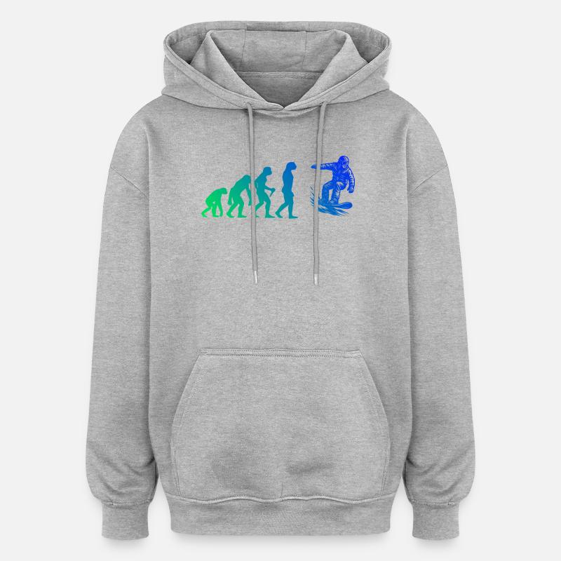 Un motif juste pour le snowboard - Sweat à capuche oversize unisexe - gris chiné