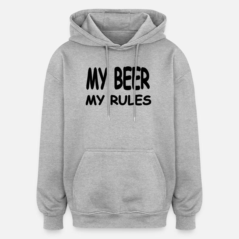 Bière - Sweat à capuche oversize unisexe - gris chiné