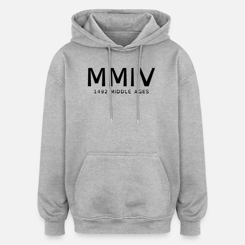 2004_LINE_black - Sweat à capuche oversize unisexe - gris chiné