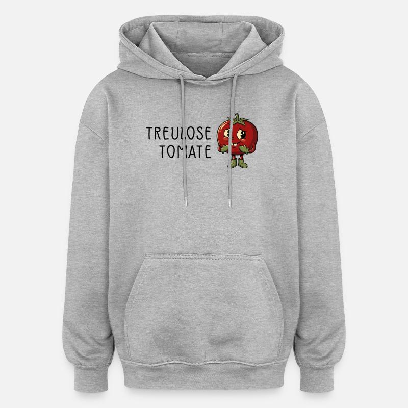 Tomate infidèle - Sweat à capuche oversize unisexe - gris chiné