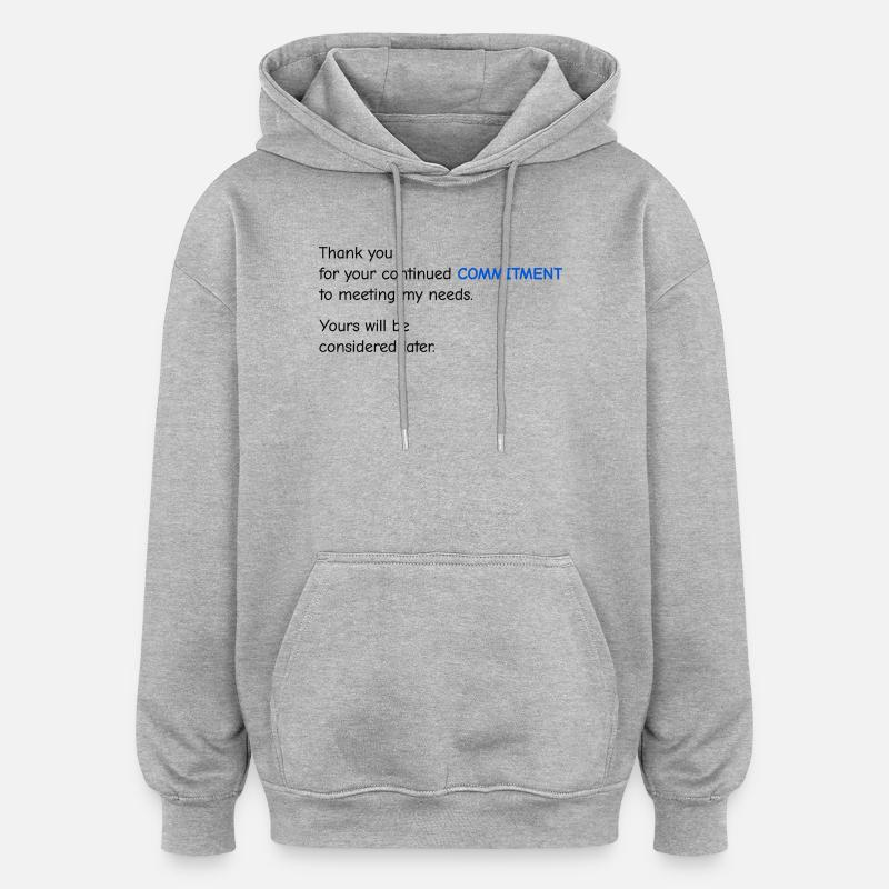 Baby Performance Review - Commitment - Oversized Unisex Hoodie - heather grey