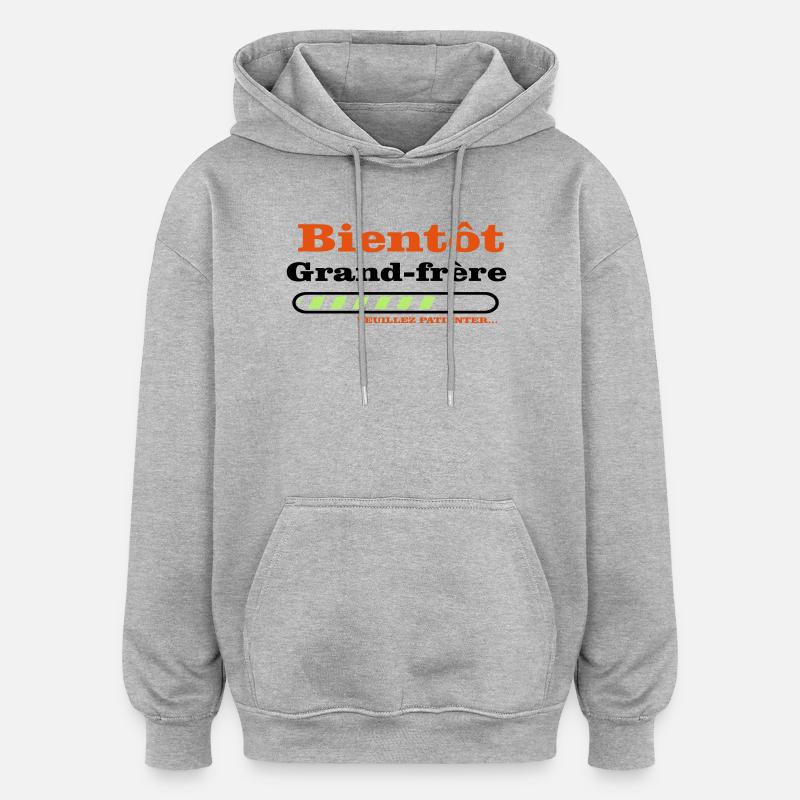 Bald ein großer Bruder - Oversized Unisex Hoodie - Grau meliert