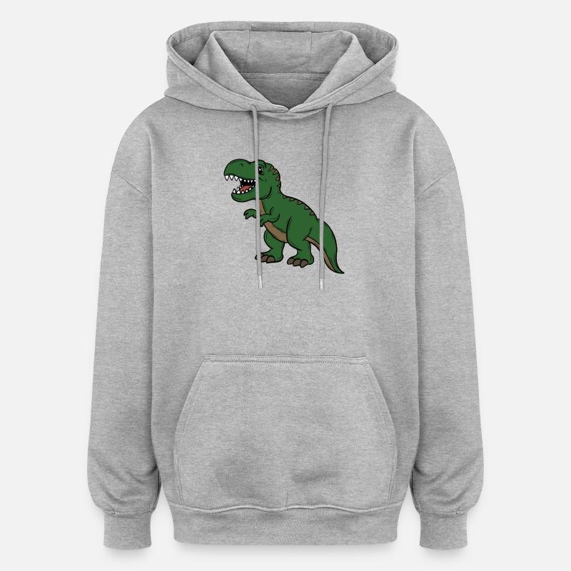Dinosaure - Sweat à capuche oversize unisexe - gris chiné