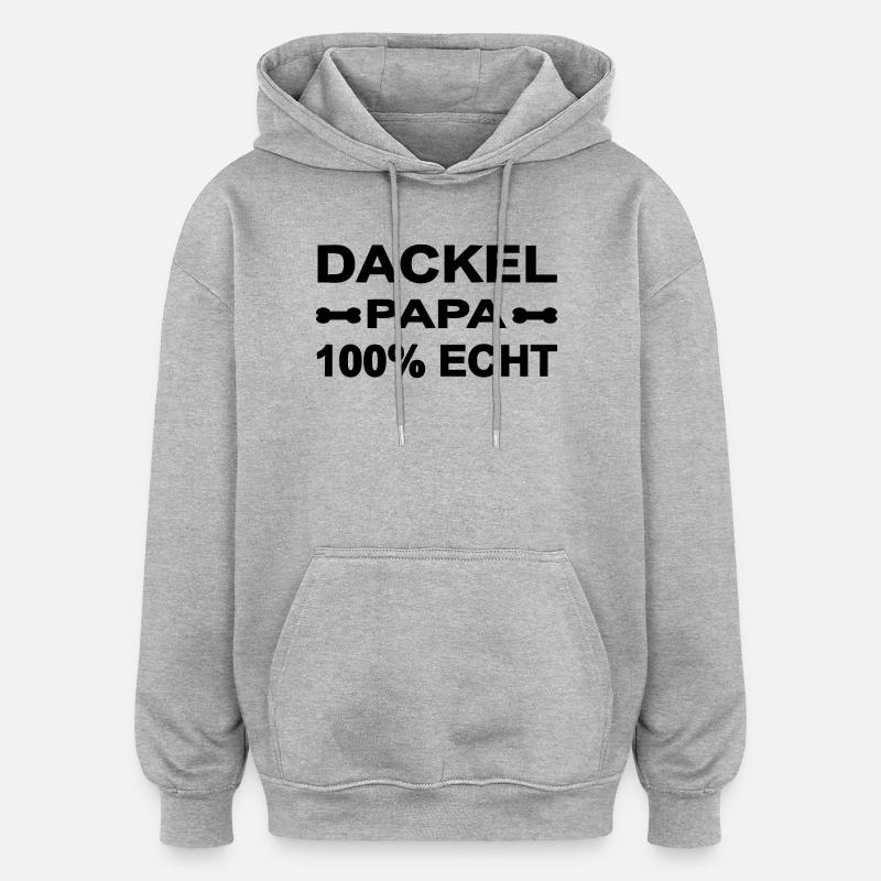 Teckel - Sweat à capuche oversize unisexe - gris chiné