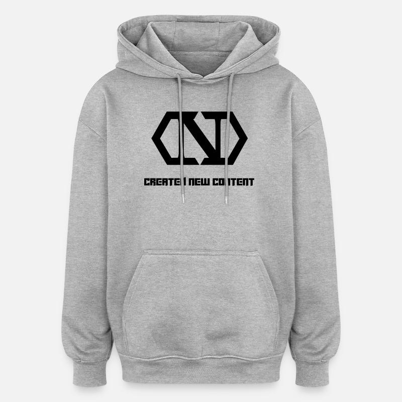 CREATED_NEW_CONTENT_2.0 - Sweat à capuche oversize unisexe - gris chiné