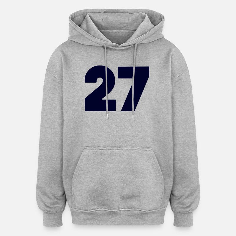Bold 27 Numeric Emblem - Oversized Unisex Hoodie - heather grey