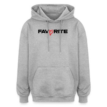 Freehand Herzlinie - Oversized Unisex Hoodie - Grau meliert - Vorne - Noah (186cm)