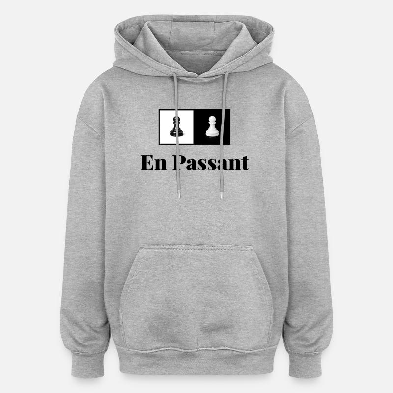 En Passant - Sweat à capuche oversize unisexe - gris chiné