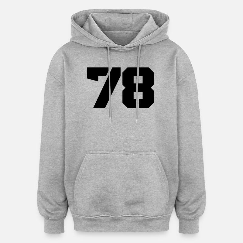 78 - Sweat à capuche oversize unisexe - gris chiné