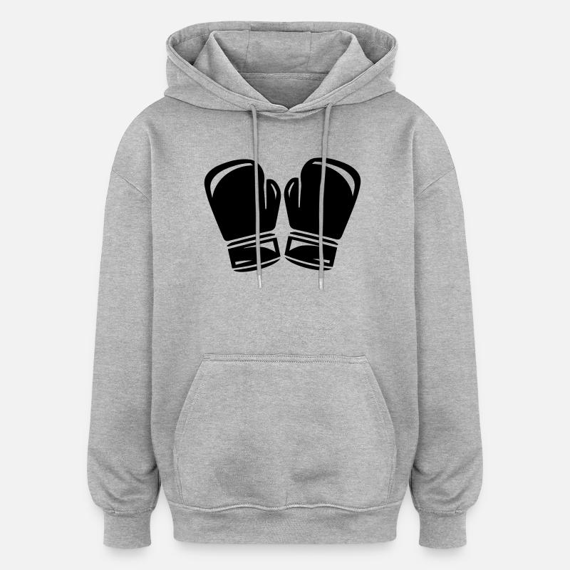 boxe - Sweat à capuche oversize unisexe - gris chiné