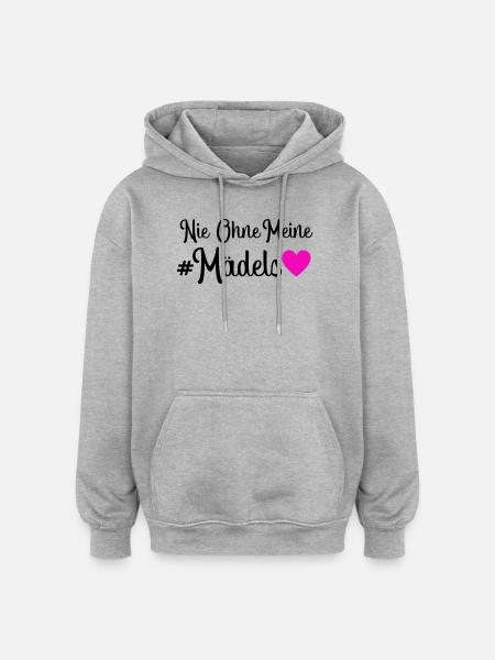 Never without my girls - Oversized Unisex Hoodie - heather grey