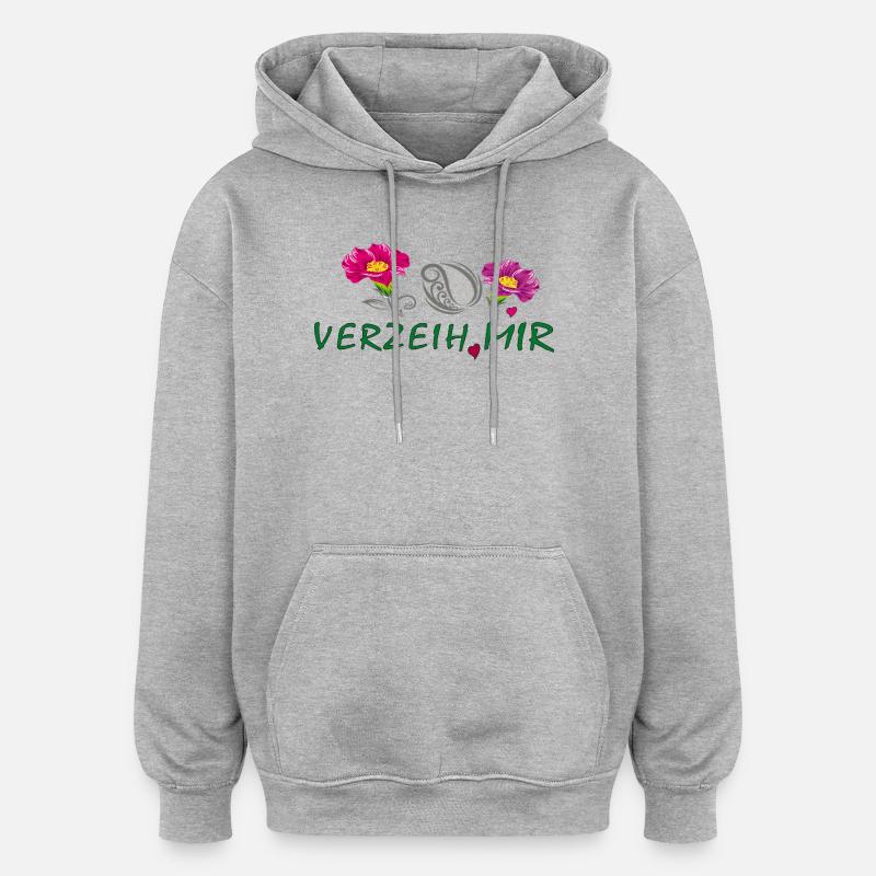 Pardonne-moi - Sweat à capuche oversize unisexe - gris chiné