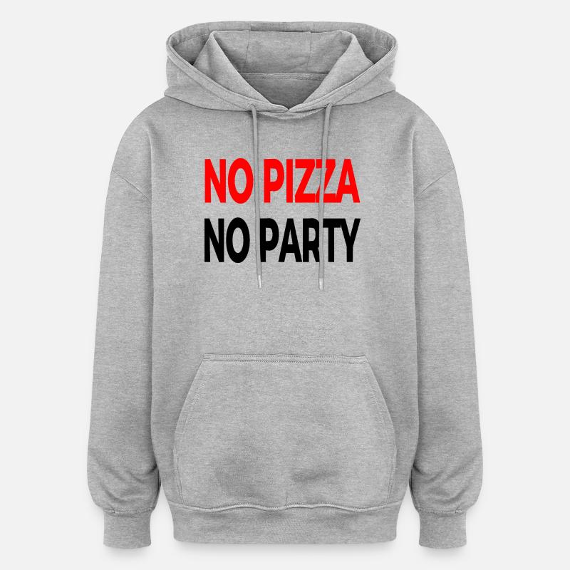 Pizza - Sweat à capuche oversize unisexe - gris chiné