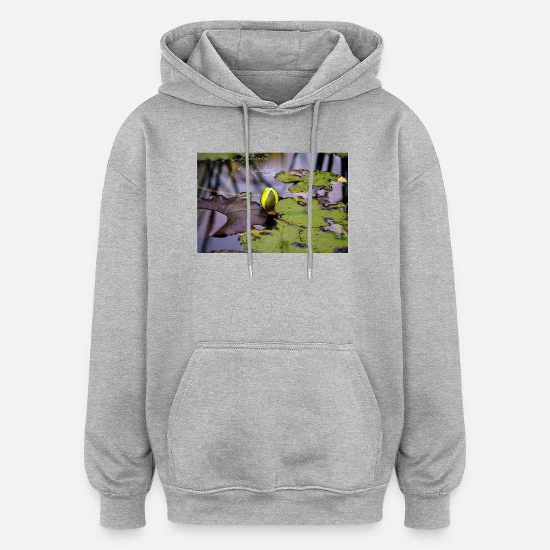 Monde fabioleux Étang aux Nénuphars - Sweat à capuche oversize unisexe - gris chiné