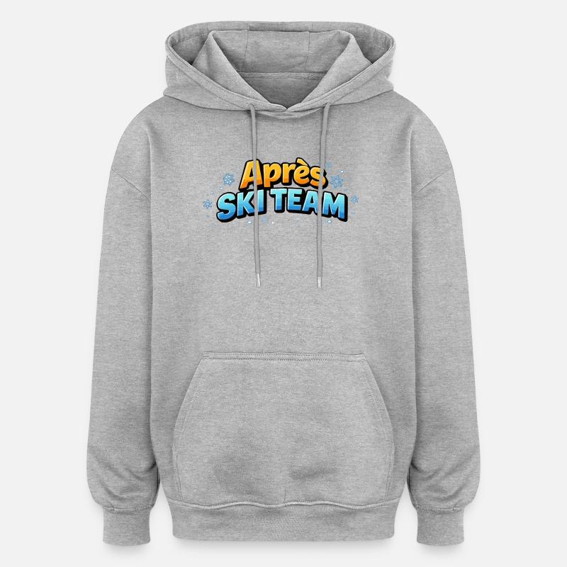 L’équipe de ski APRrès - Sweat à capuche oversize unisexe - gris chiné