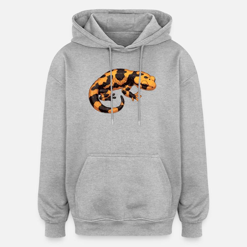 Salamandre de feu Salamandre - Sweat à capuche oversize unisexe - gris chiné