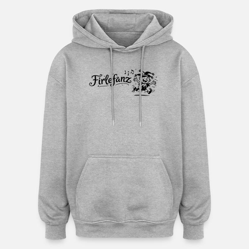 Friperie - Sweat à capuche oversize unisexe - gris chiné