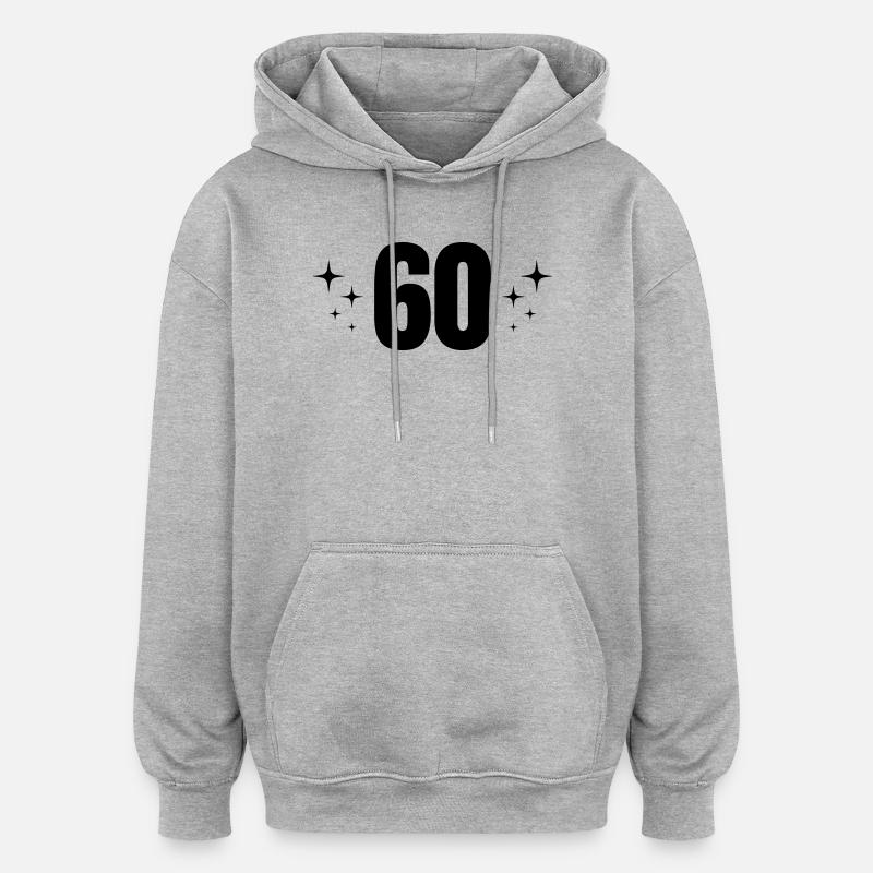60e anniversaire - Sweat à capuche oversize unisexe - gris chiné