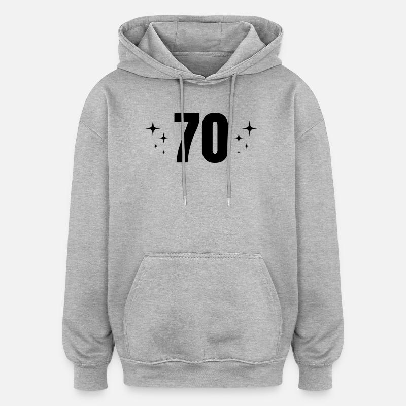 70e anniversaire - Sweat à capuche oversize unisexe - gris chiné