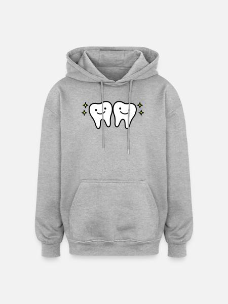 Dent mignonne - Sweat à capuche oversize unisexe - gris chiné