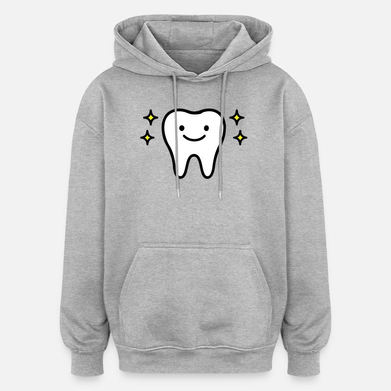 Dent mignonne - Sweat à capuche oversize unisexe - gris chiné