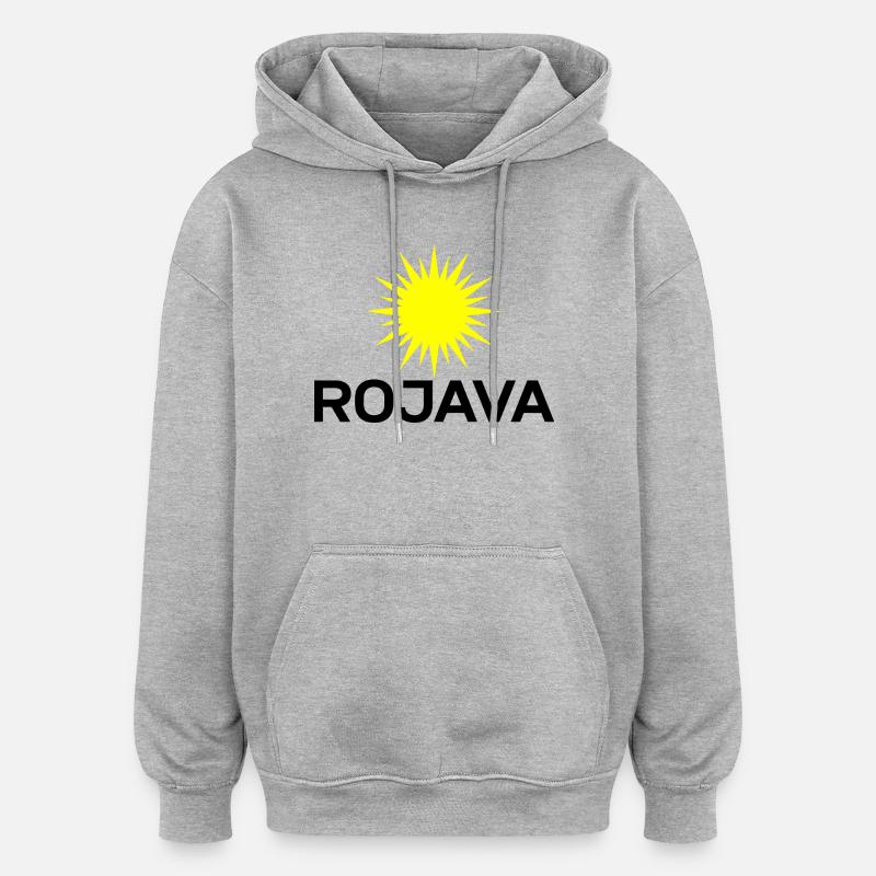 Rojava - Oversized Unisex Hoodie - heather grey