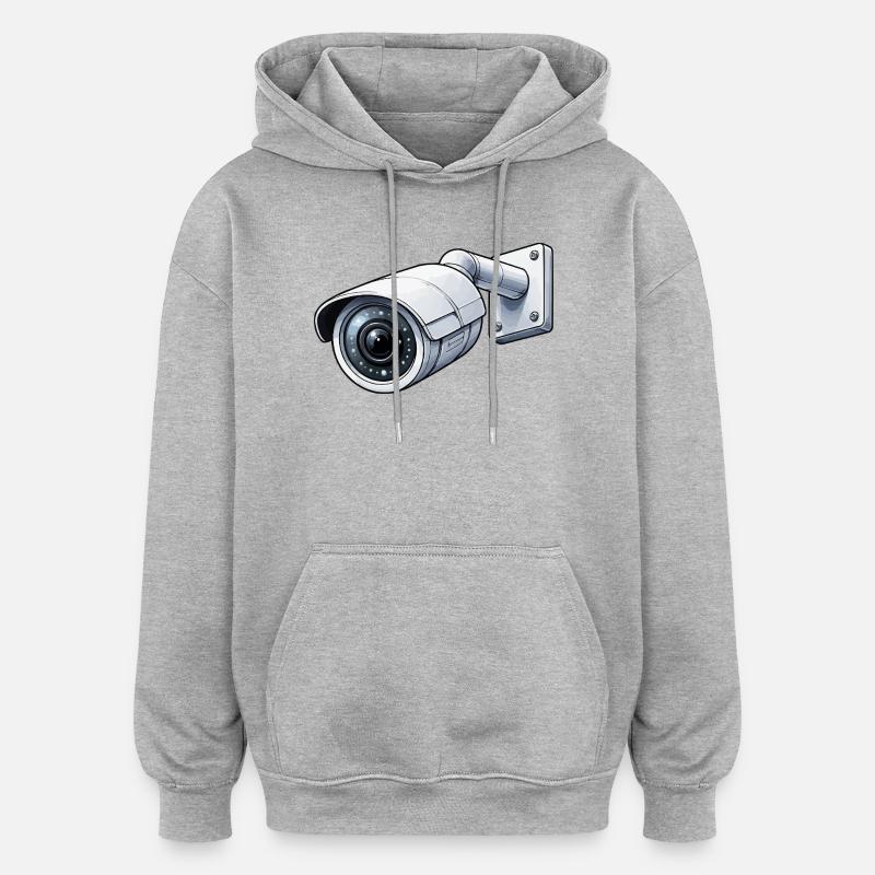 Caméra de surveillance Caméra de surveillance - Sweat à capuche oversize unisexe - gris chiné